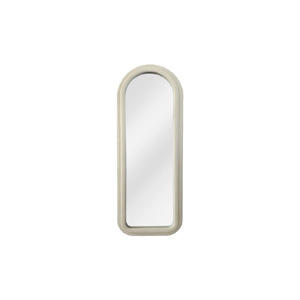 Miroir rectangulaire minimaliste avec cadre beige