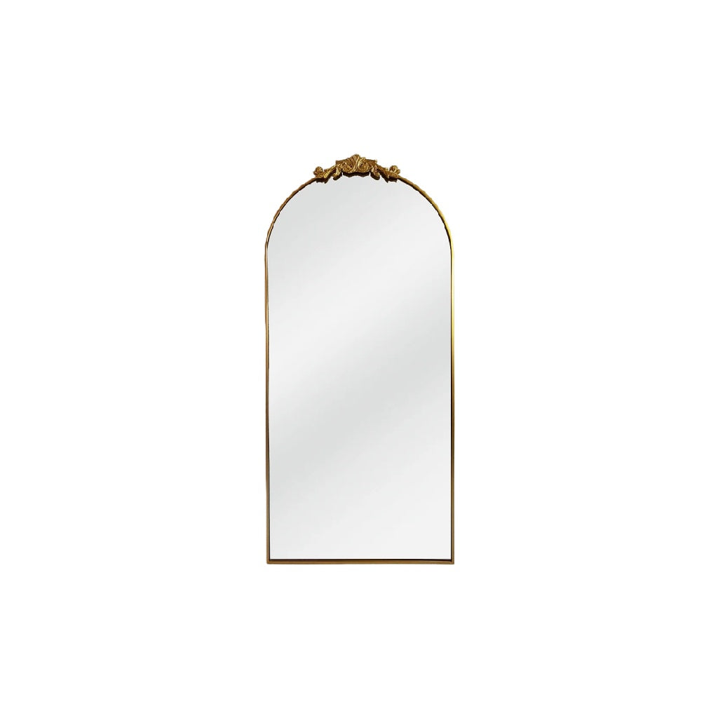 Miroir classique en arc avec cadre orné doré