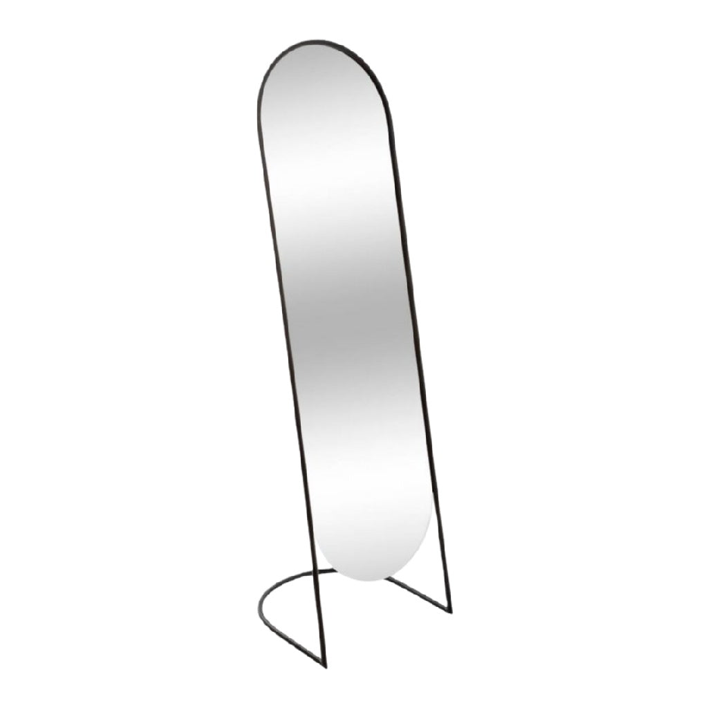Miroir sur pied avec cadre en métal noir